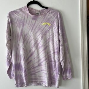 Light purple tie-dye long sleeve tee